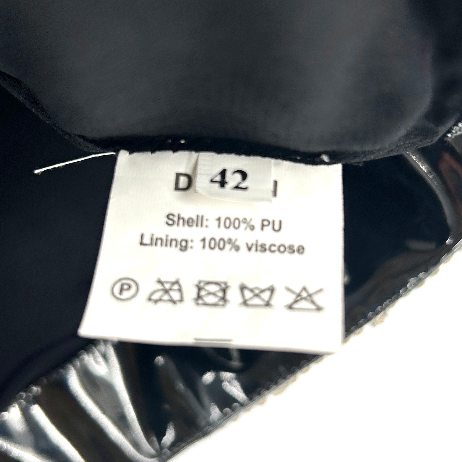 NWT DES PHEMMES Black Vinyl Crystal Embellished Micro Mini Skirt