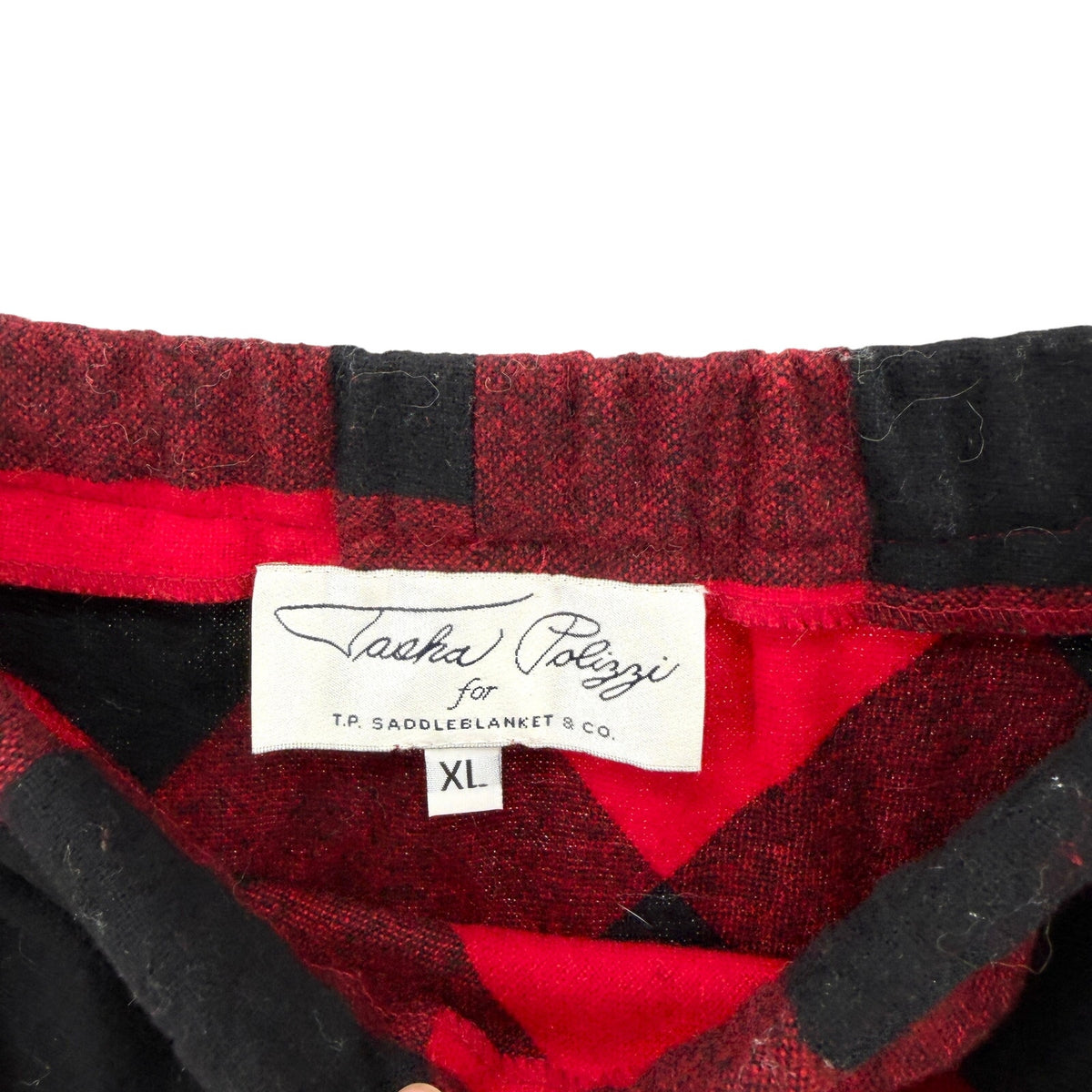 Tasha Polizzi for T.P. Saddleblanket & Co. Red Plaid 100% Wool Faux Fur Skirt