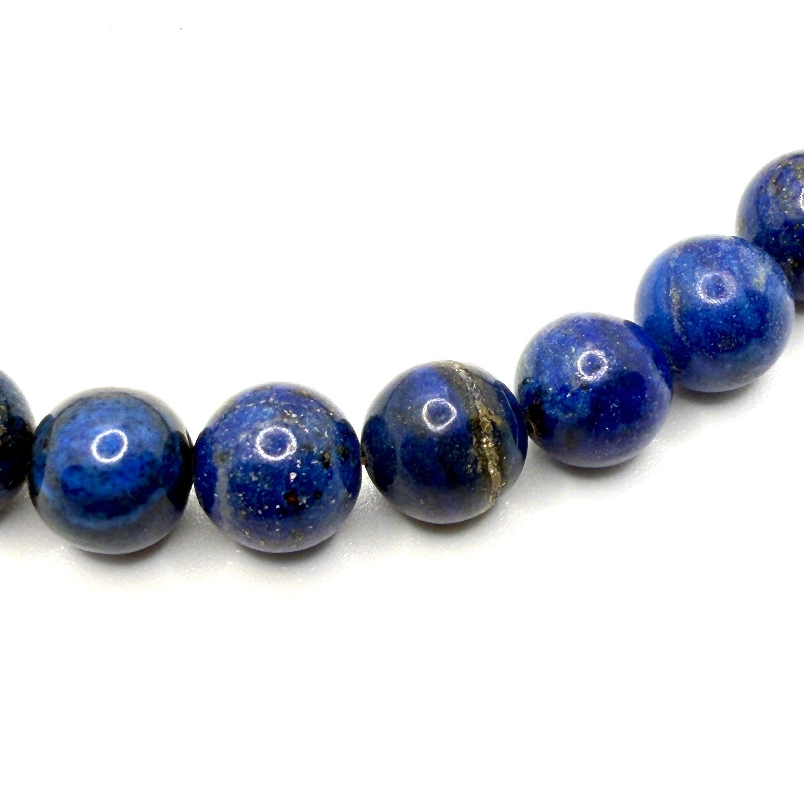 Vintage 90s Stamped Sterling Southwestern Blue Lapis Lazuli Beaded Necklace