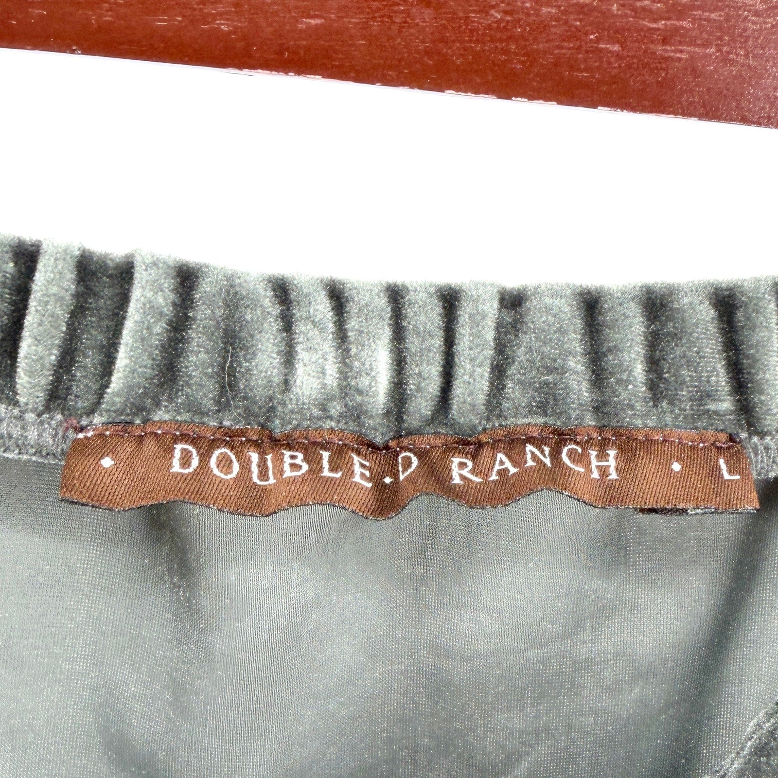 Vintage Y2K Double D Ranch Gray Velvet Country Slit Long Maxi Skirt