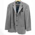 Vintage Y2K Oscar de la Renta Grey Pinstripe 100% Wool Three-Button Blazer