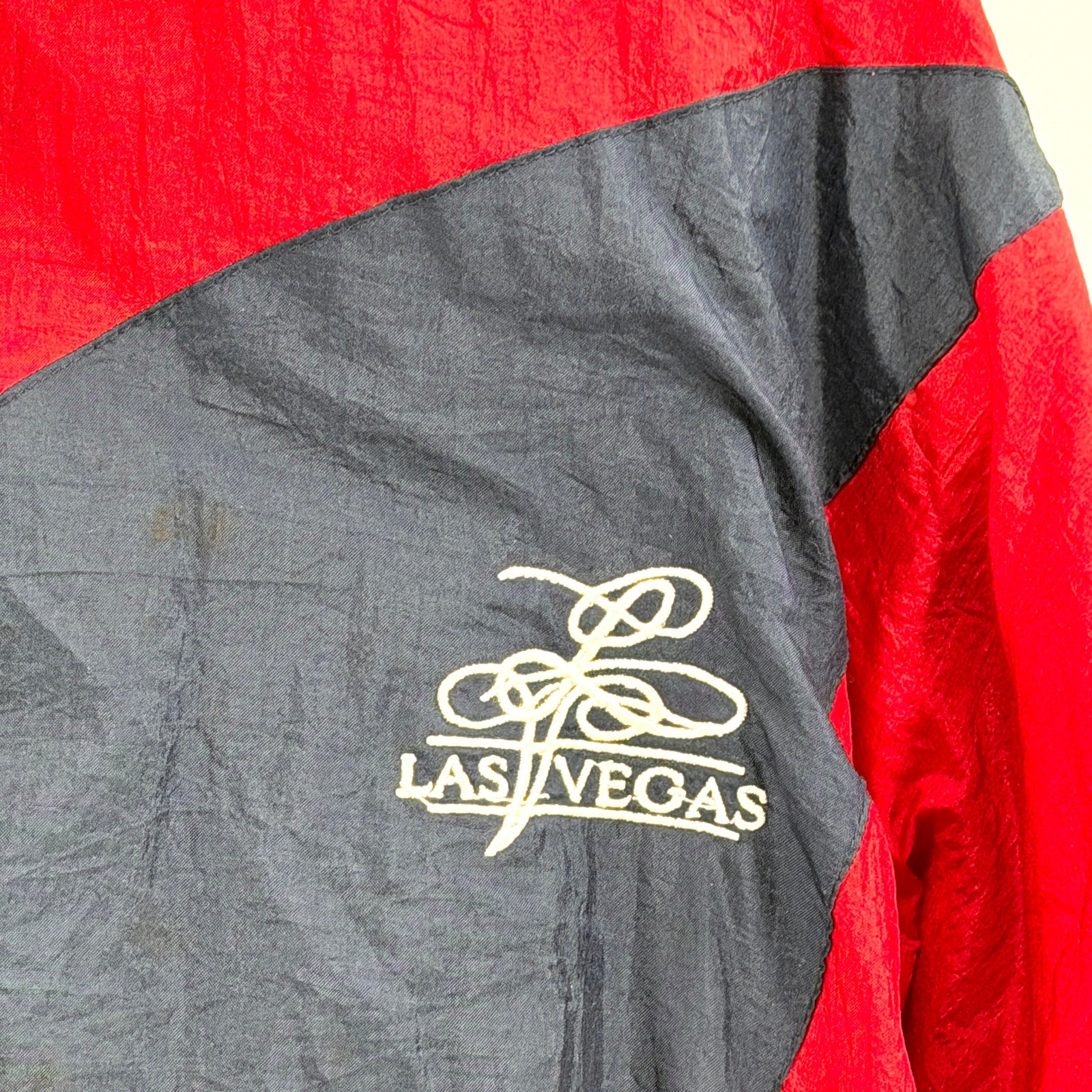 Vintage 90s BAW Athletic Wear Red Blue Las Vegas Colorblock Track Jacket