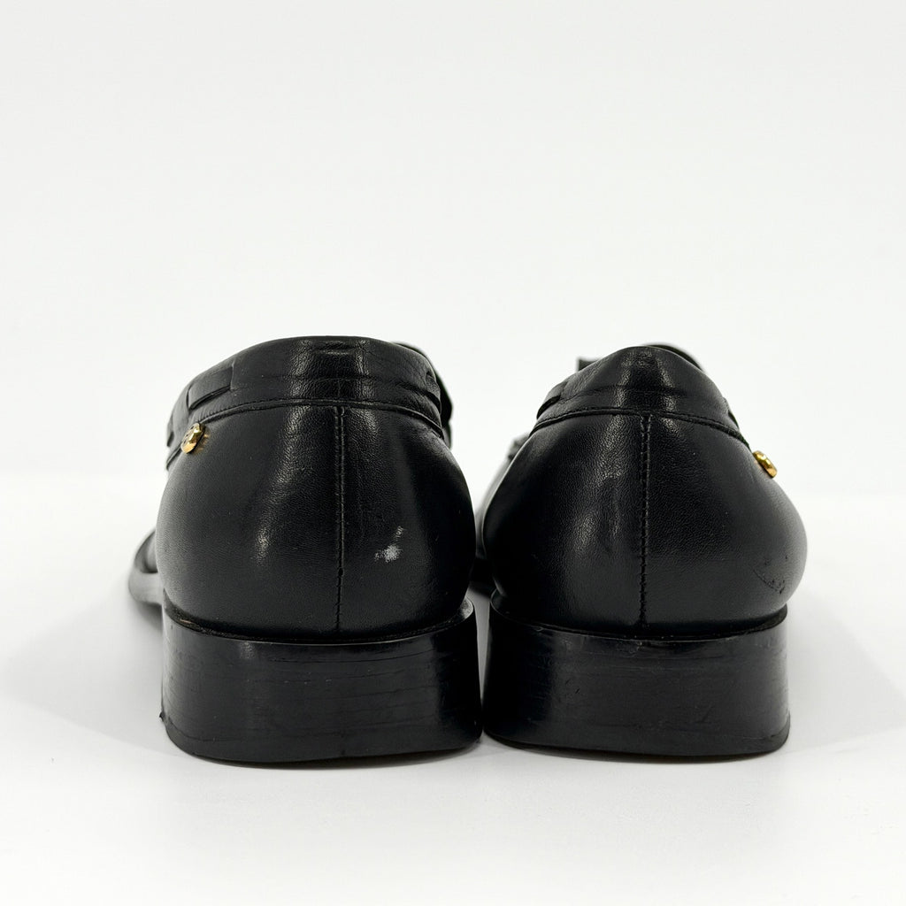 Vintage 90s Etienne Aigner Black Genuine Leather Classic Tassel Loafers