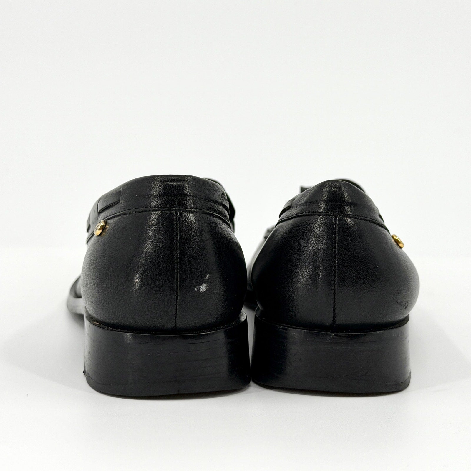 Vintage 90s Etienne Aigner Black Genuine Leather Classic Tassel Loafers