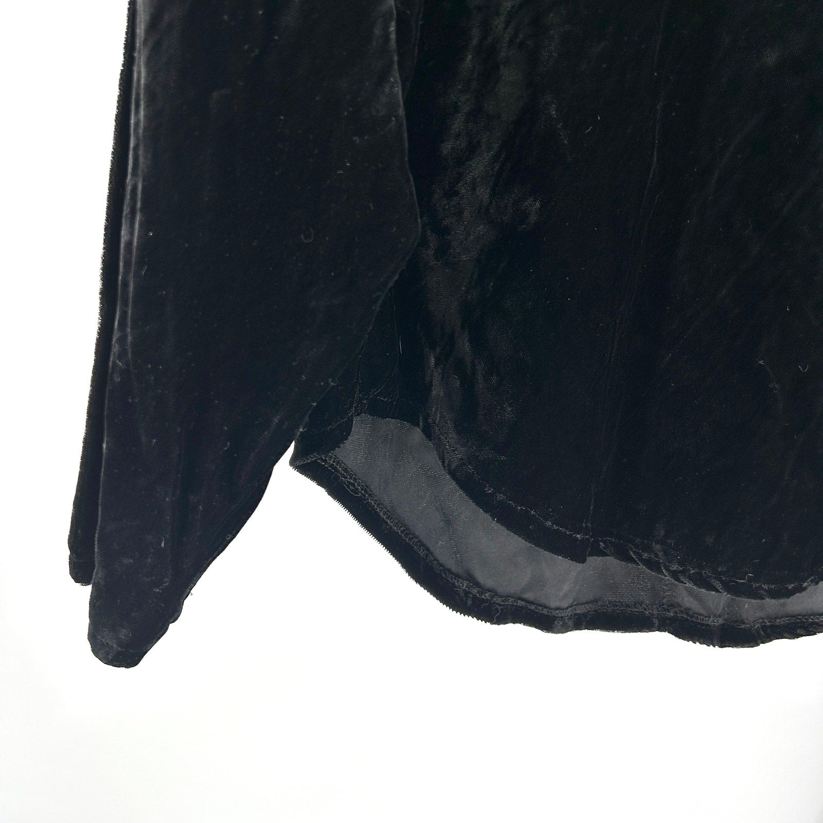 Vintage 90s Double D Ranch Black Crushed Velvet Turtleneck Top