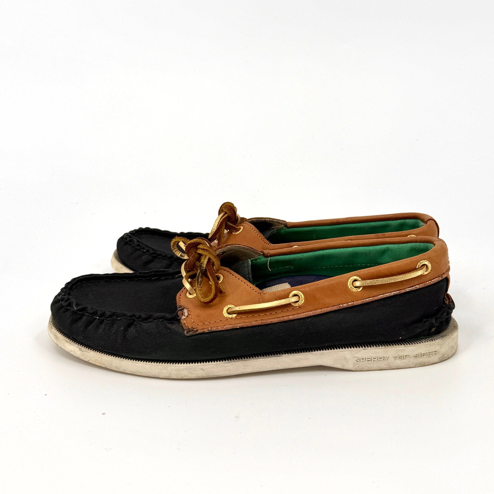 Milly for Sperry Navy Blue Brown Leather Boat Shoes