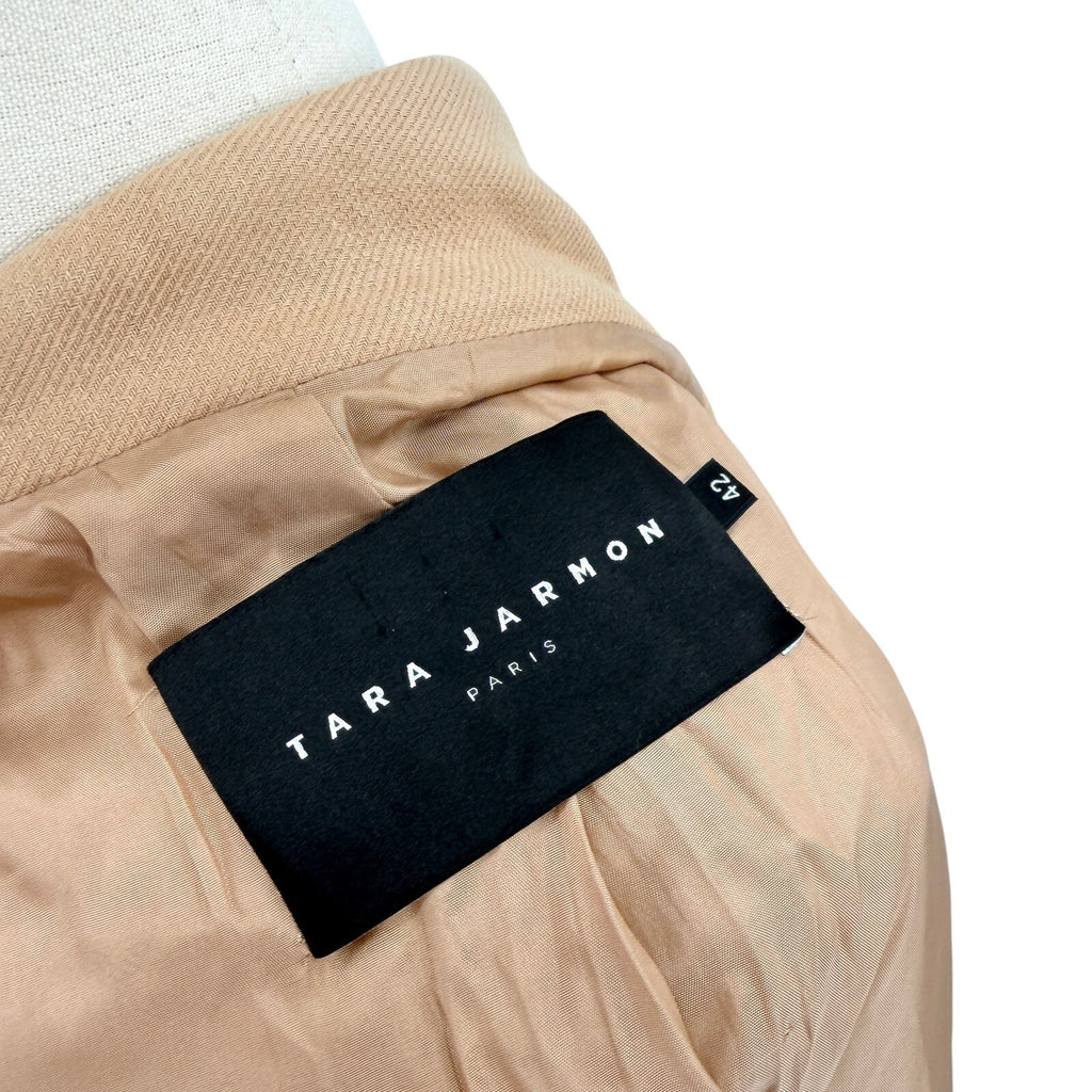 Tara Jarmon Beige Camel 100% Cotton Double Breasted Coat