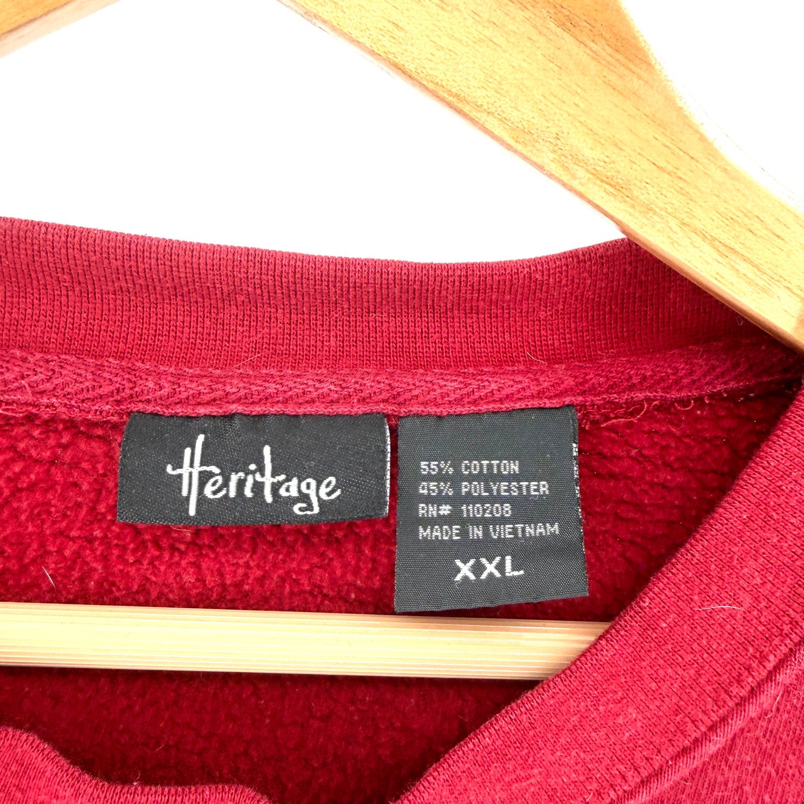 Heritage Red Yellow USC Collegiate Embroidered Patch Crewneck Sweatshirt