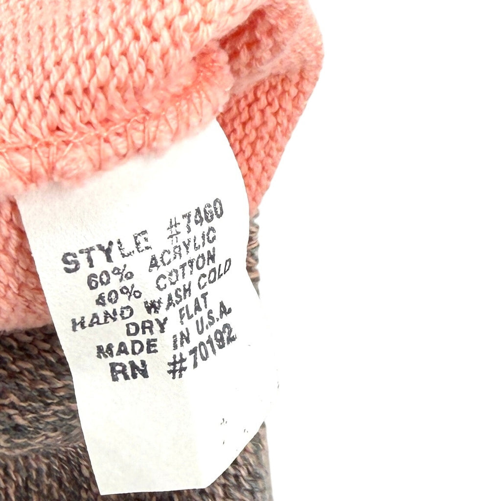 Vintage 80s Eckerson Lane Pink Gray Striped Collared Pullover Sweater