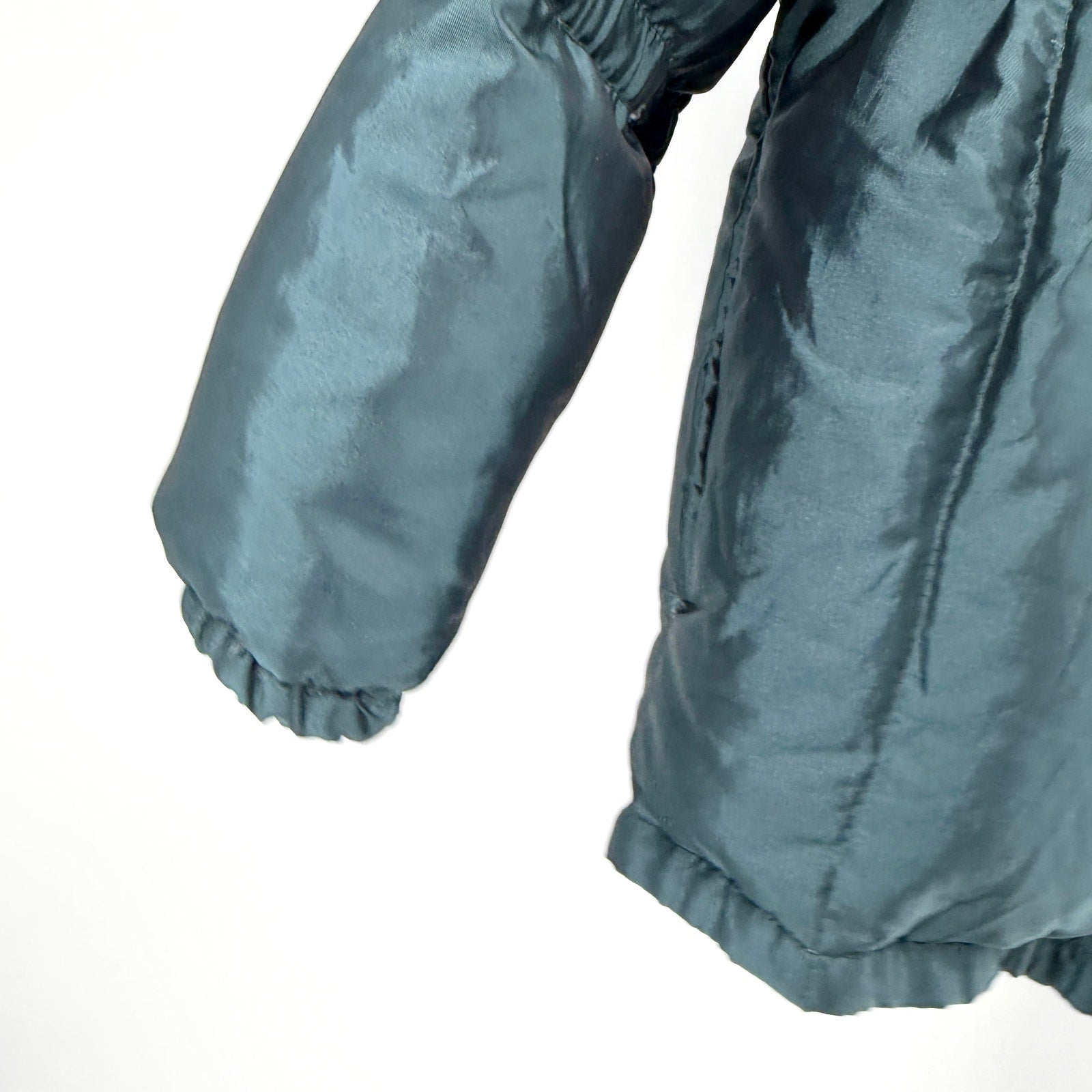 Vintage 80s Pioggia Count Romi Teal Iridescent Down Filled Puffer Jacket