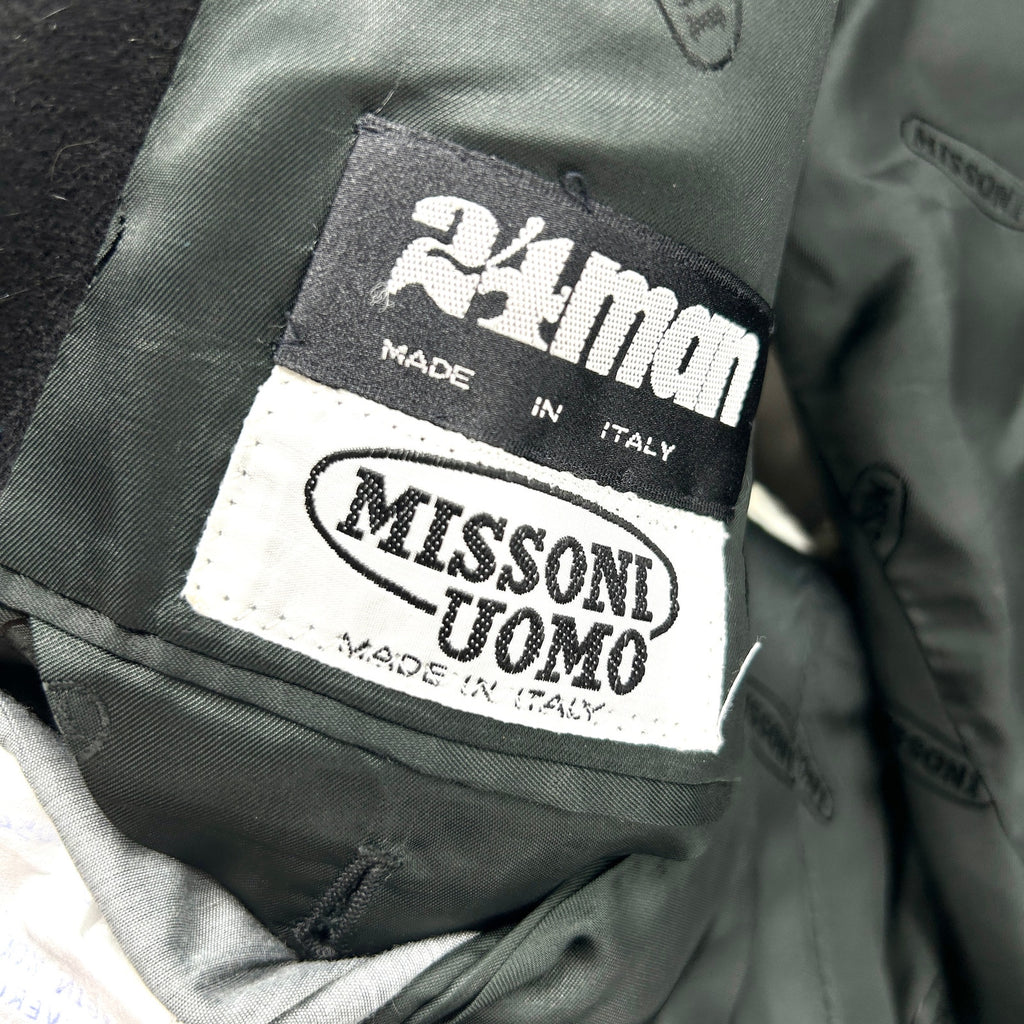 Vintage 90s Missoni Uomo Black Tailored Menswear Blazer Jacket