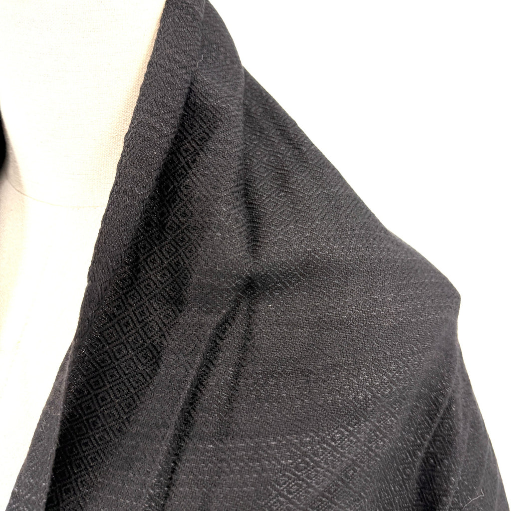 Studio Naenna Black Tan Ikat 100% Cotton Handwoven Fringed Shawl Scarf
