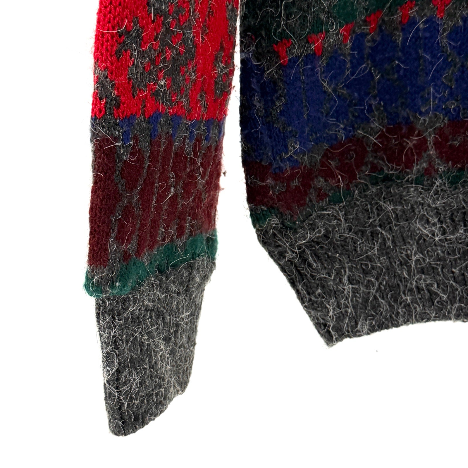 Vintage 80s Version Original Patterned Soft Wool Blend Crewneck Sweater