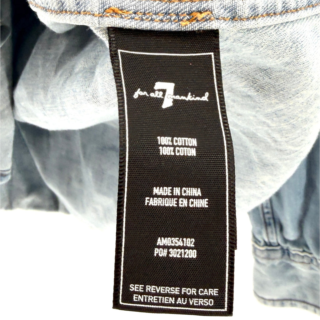 7 For All Mankind Light Wash 100% Cotton Japanese Fabric Western Shirt