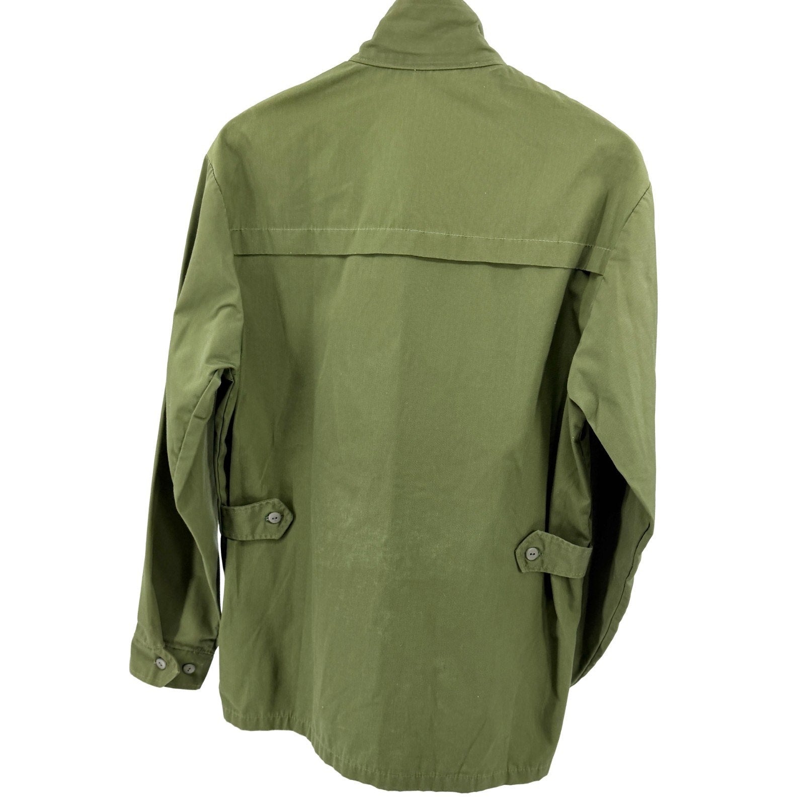 Vintage 70s Olive Green Military Field Zip Jacket