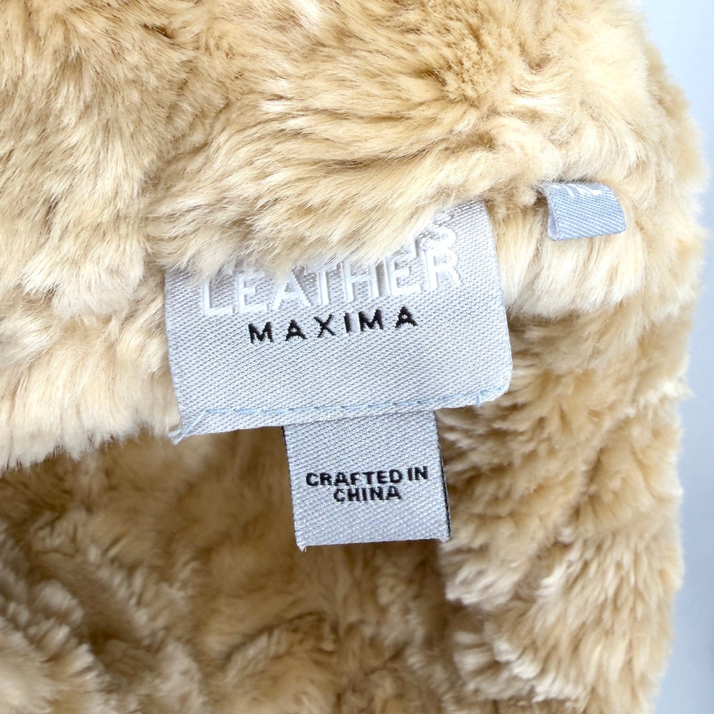 Vintage Y2K Wilsons Leather Maxima Beige Genuine Suede Faux Fur Bucket Hat
