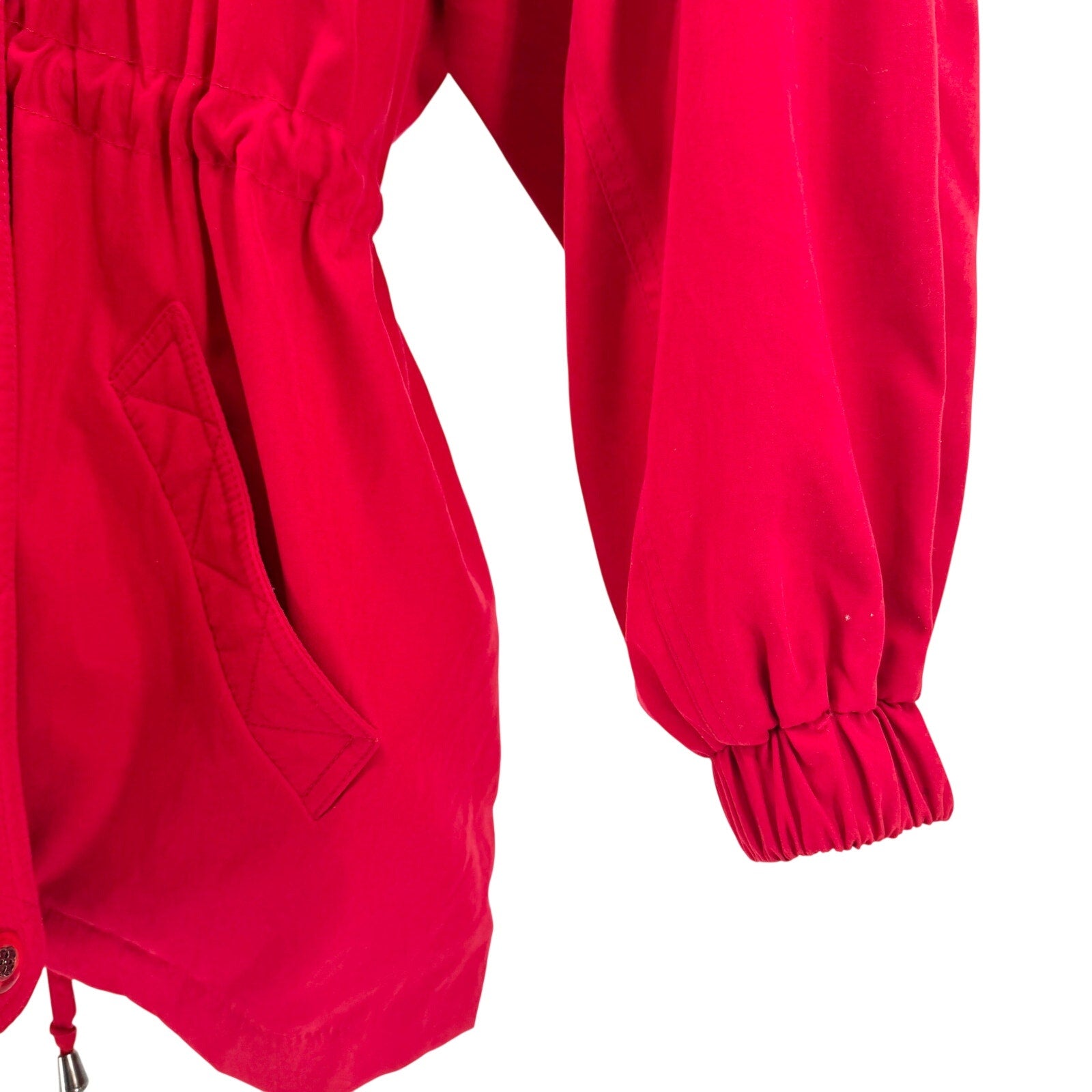 Vintage 90s Preston & York Red Zip Hooded Anorak Jacket