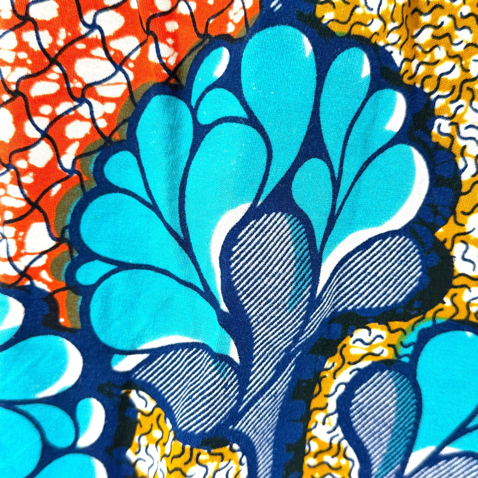 Vintage Y2K Handcrafted South African Shweshwe Print Pencil Skirt