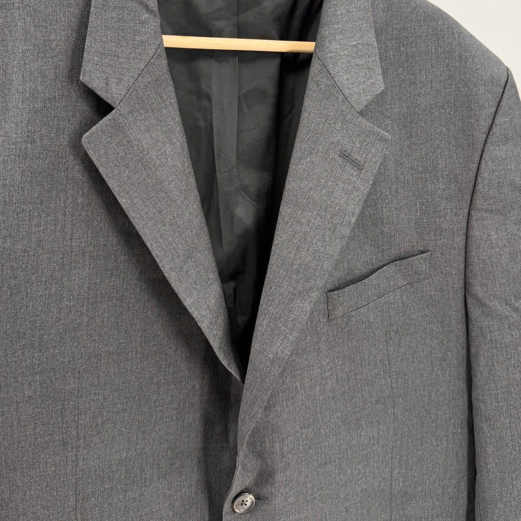Vintage 90s Lauren Ralph Lauren Gray 100% Wool Menswear Blazer Suit Jacket