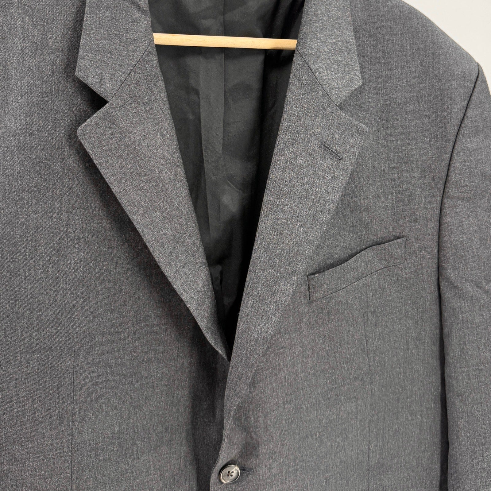 Vintage 90s Lauren Ralph Lauren Gray 100% Wool Menswear Blazer Suit Jacket