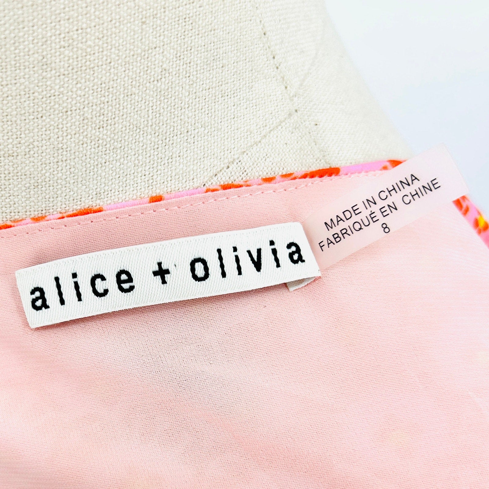 alice + olivia Pink Orange Retro Floral Print Wrap Dress