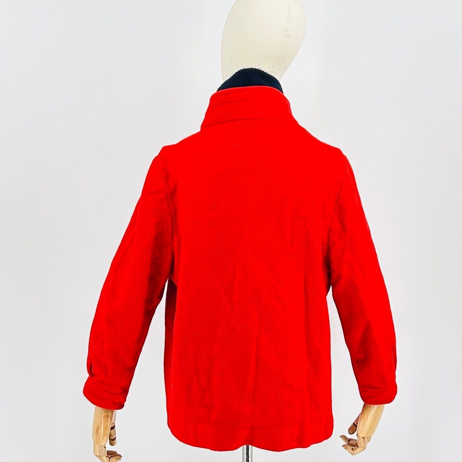 Vintage 70s Fashionbilt Red 100% Wool Sharp Tailoring Boxy Zip Insert Coat