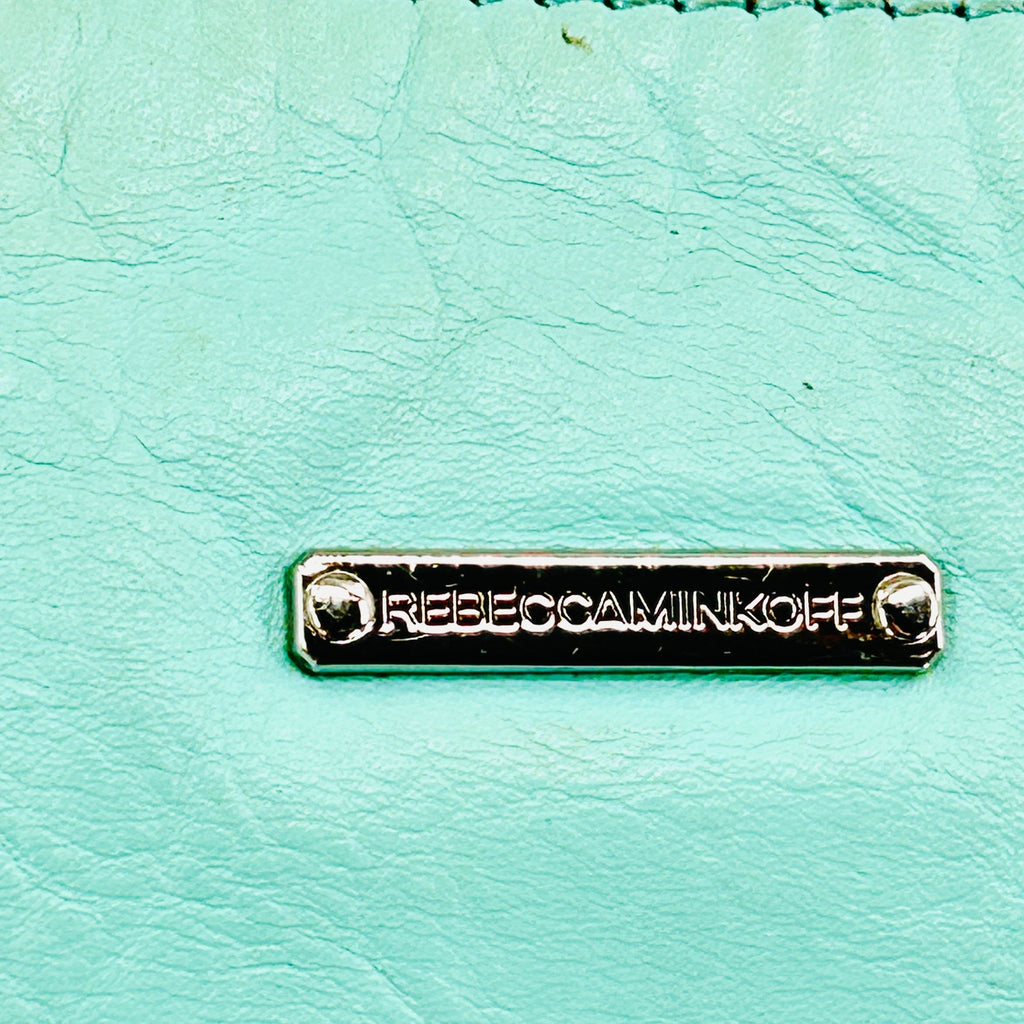 Vintage Y2K Rebecca Minkoff Mint Green Leather Silver Chain Shoulder Bag