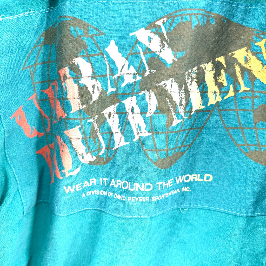 Vintage 80s Urban Equipment David Peyser Acid Wash Denim Bomber Jacket