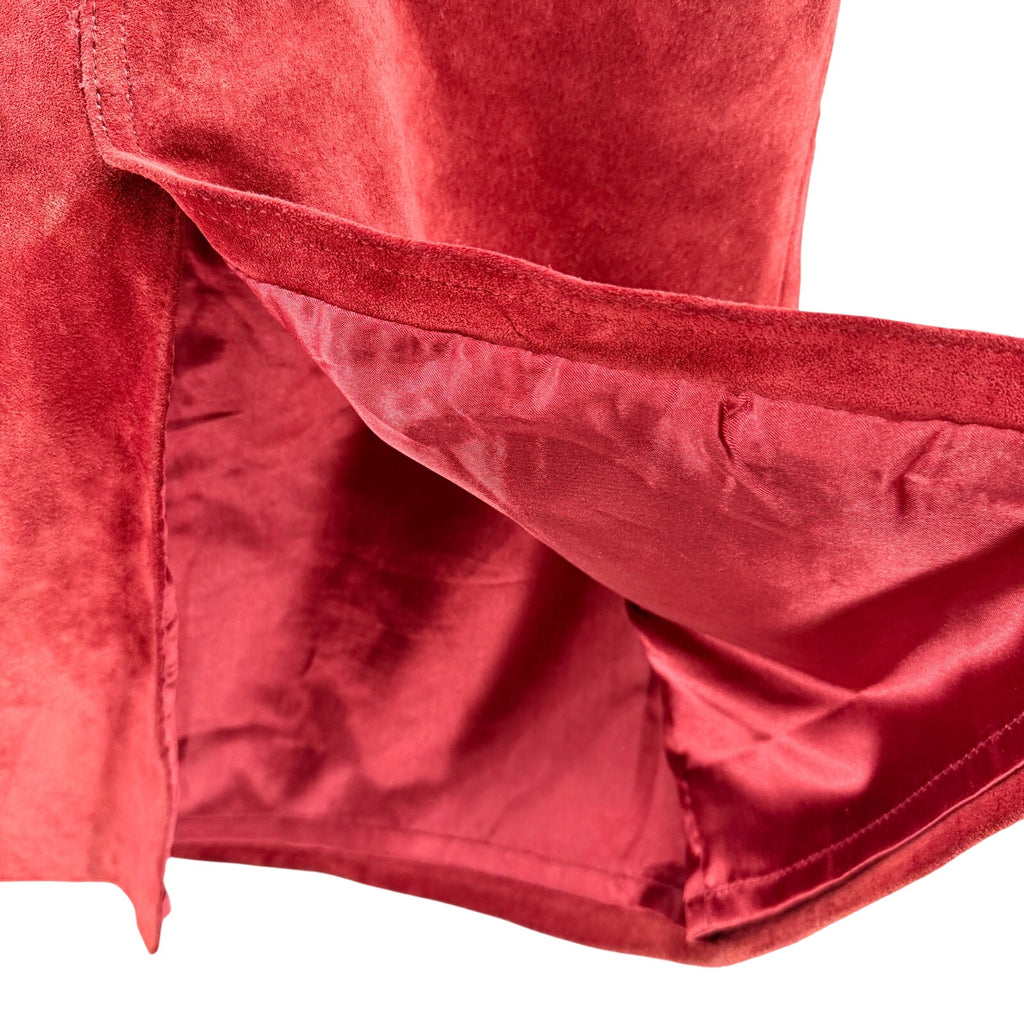 Vintage 90s Gap Brick Red Genuine Suede Western A-Line Skirt
