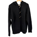 Moussy Black Heavy Knit Toggle Hooded Sweater Jacket