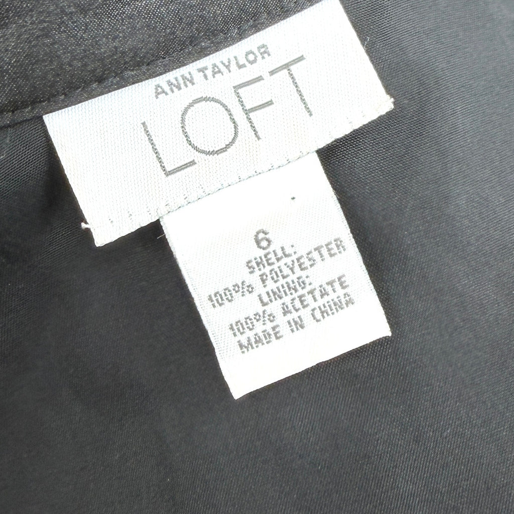 Ann Taylor LOFT Black Velvet Collared Wrap Top