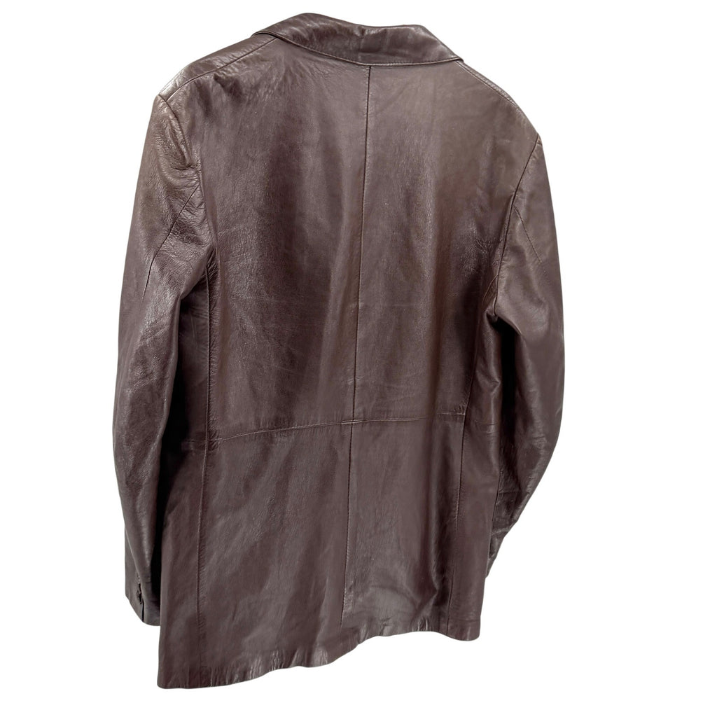 Vintage 70s Dark Brown Genuine Leather Spanish Blazer