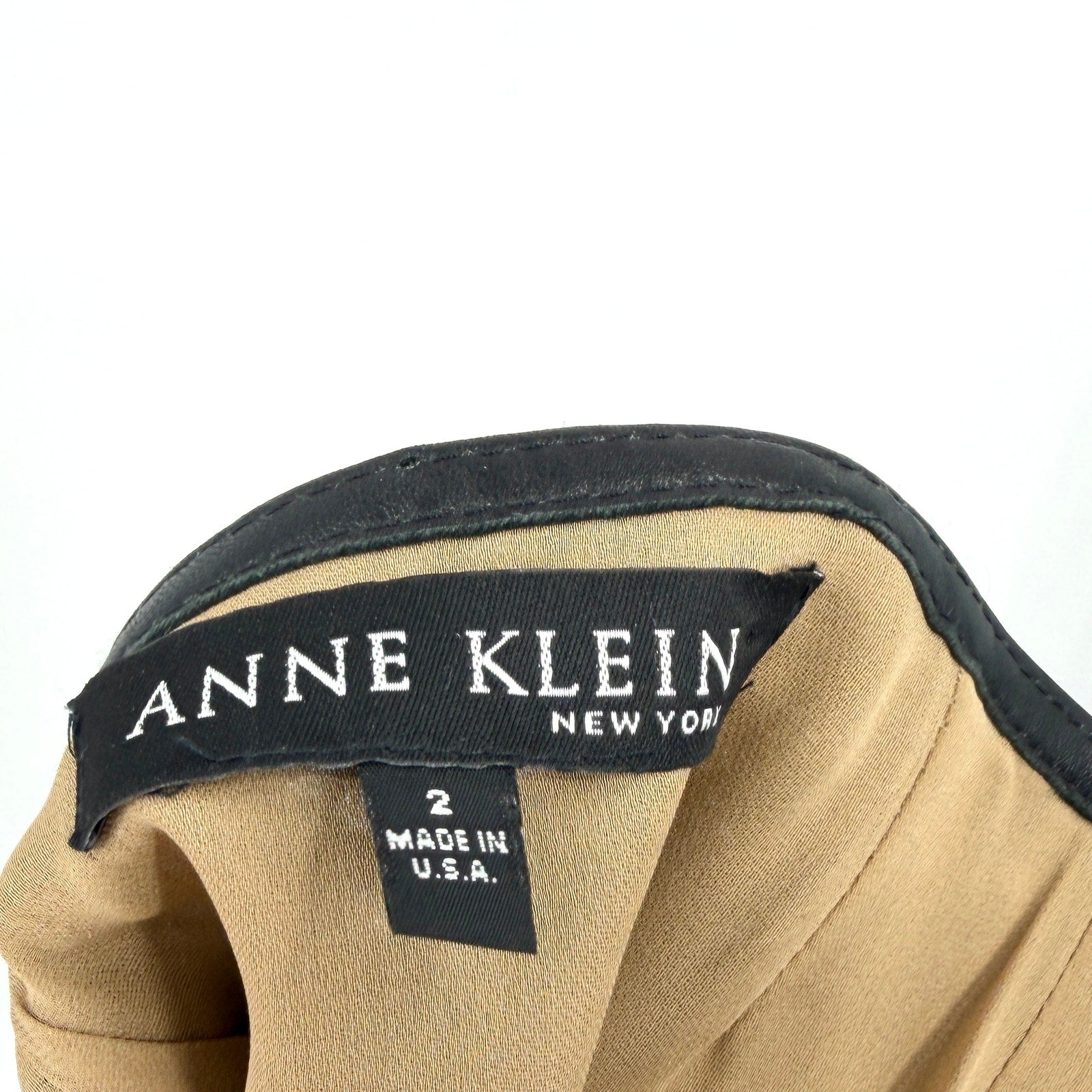 Vintage 90s Anne Klein Black Genuine Leather Floral Laser Cut Pencil Skirt