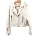 BlankNYC White Thick Faux Leather Moto Biker Rocker Jacket