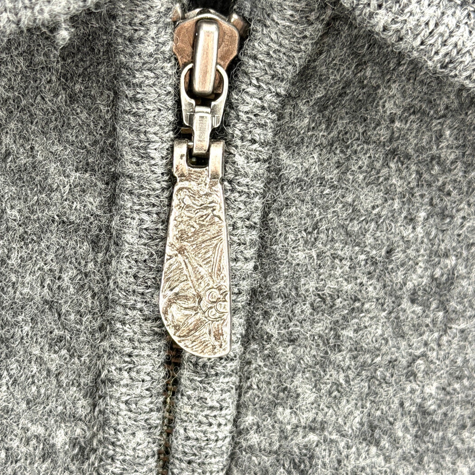 Vintage 90s Herman Geist Charcoal Gray Contrast Collar Zip Jacket