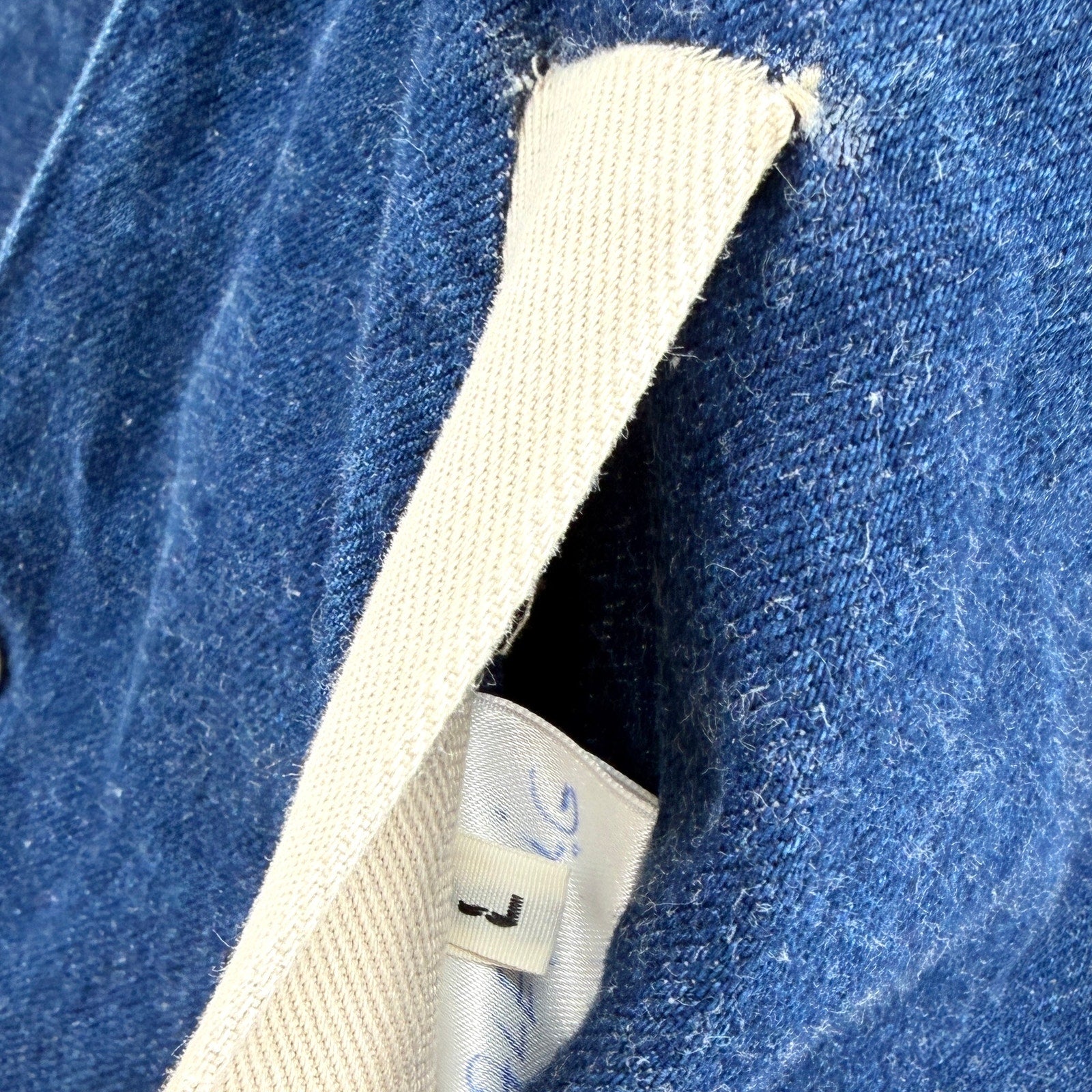 Vintage 90s Tan Blue Denim Twill Reversible Varsity Jacket