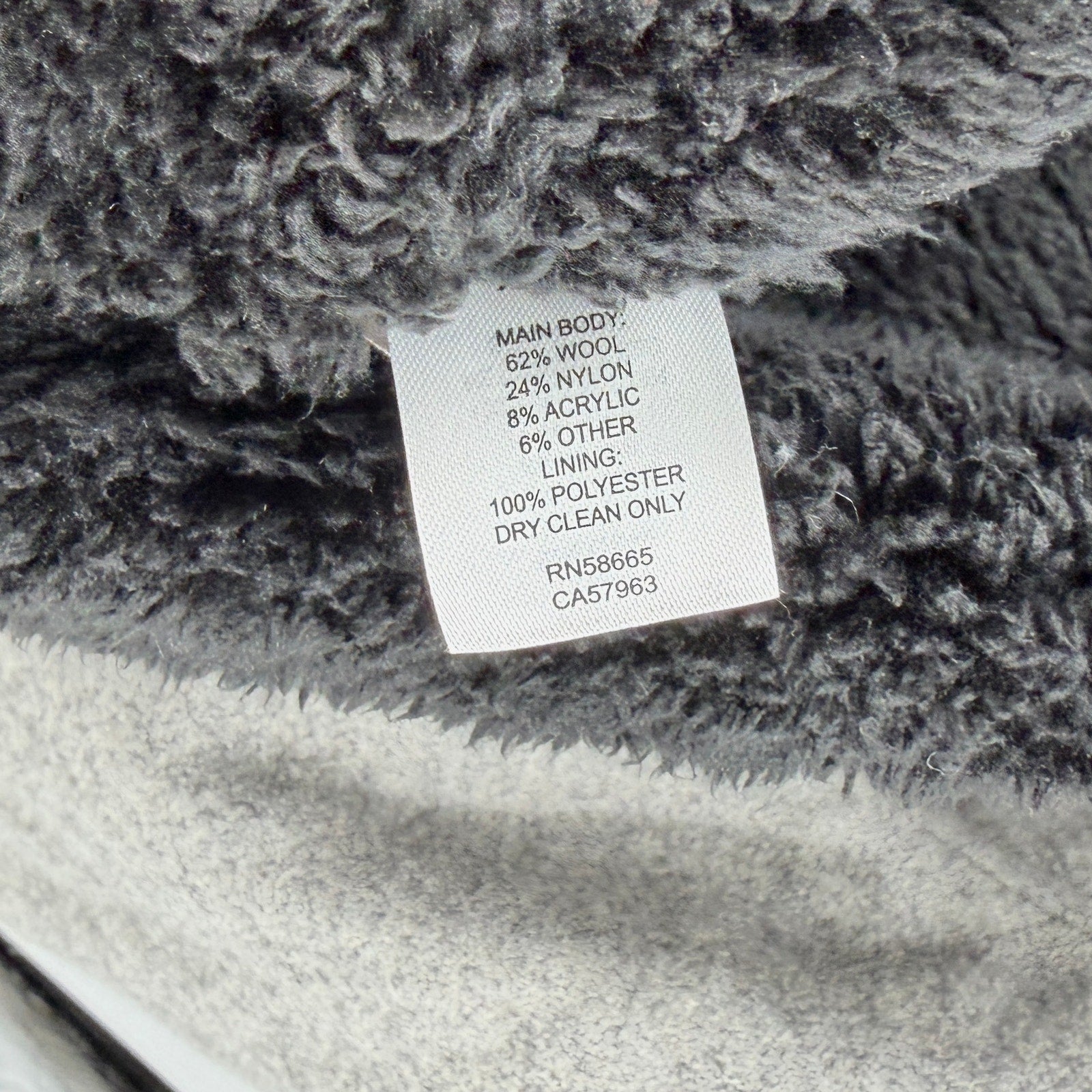 Nordstrom Gray Utility Minimalist Fleece Lined Button Front Shirt Jacket