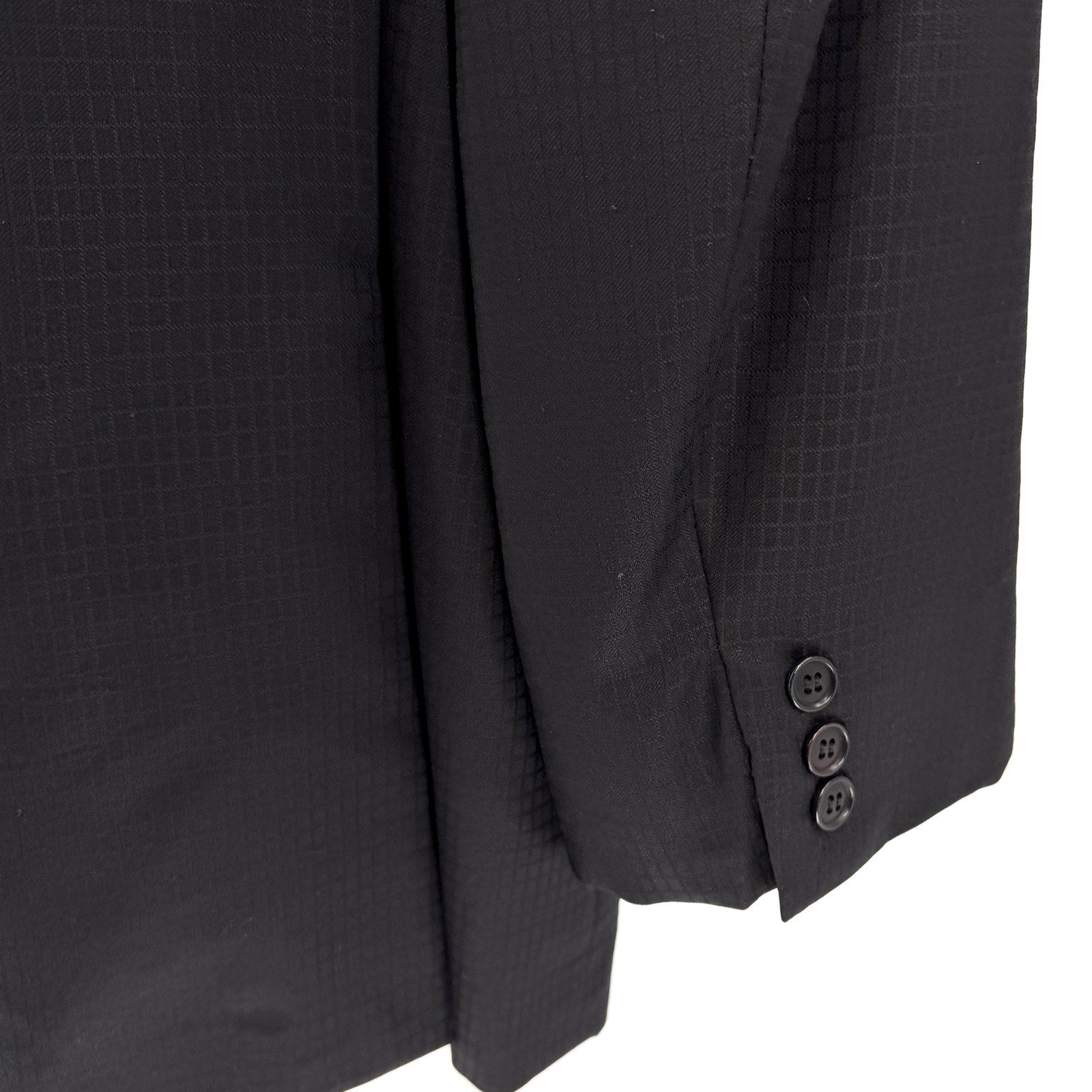 Vintage 90s Duemila by Sandro Zanella Black Textured Double Breasted Blazer