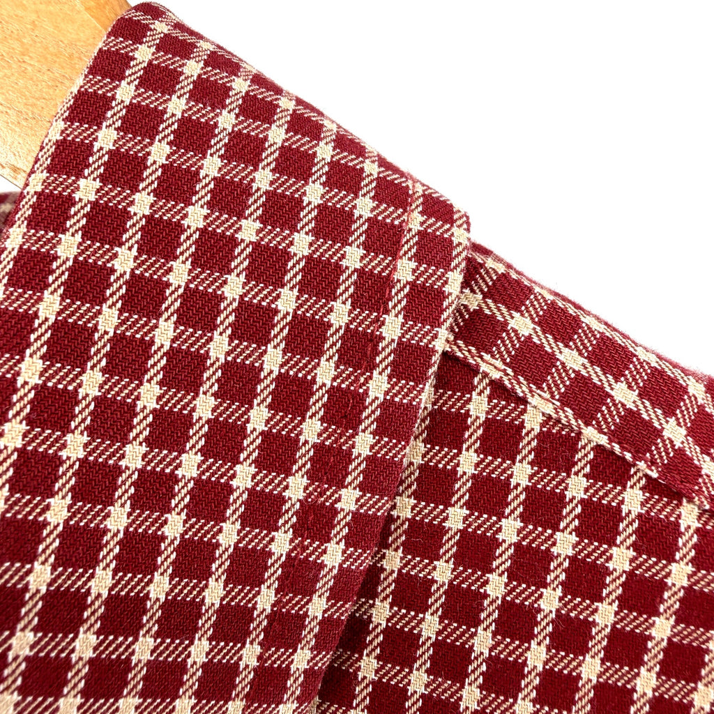 Vintage Y2K Eddie Bauer Red Plaid 100% Cotton Gingham Button Down Shirt