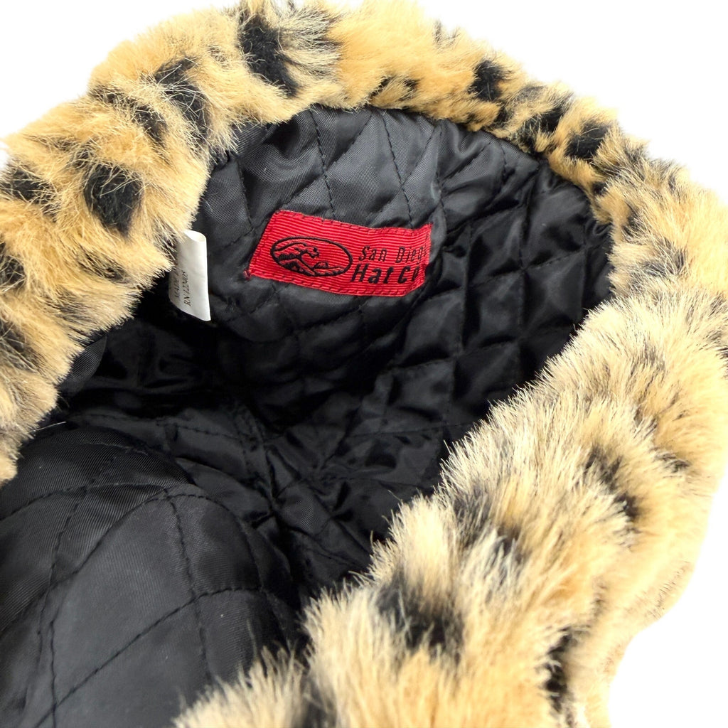 San Diego Hat Company Brown Black Leopard Faux Fur Winter Cloche Hat