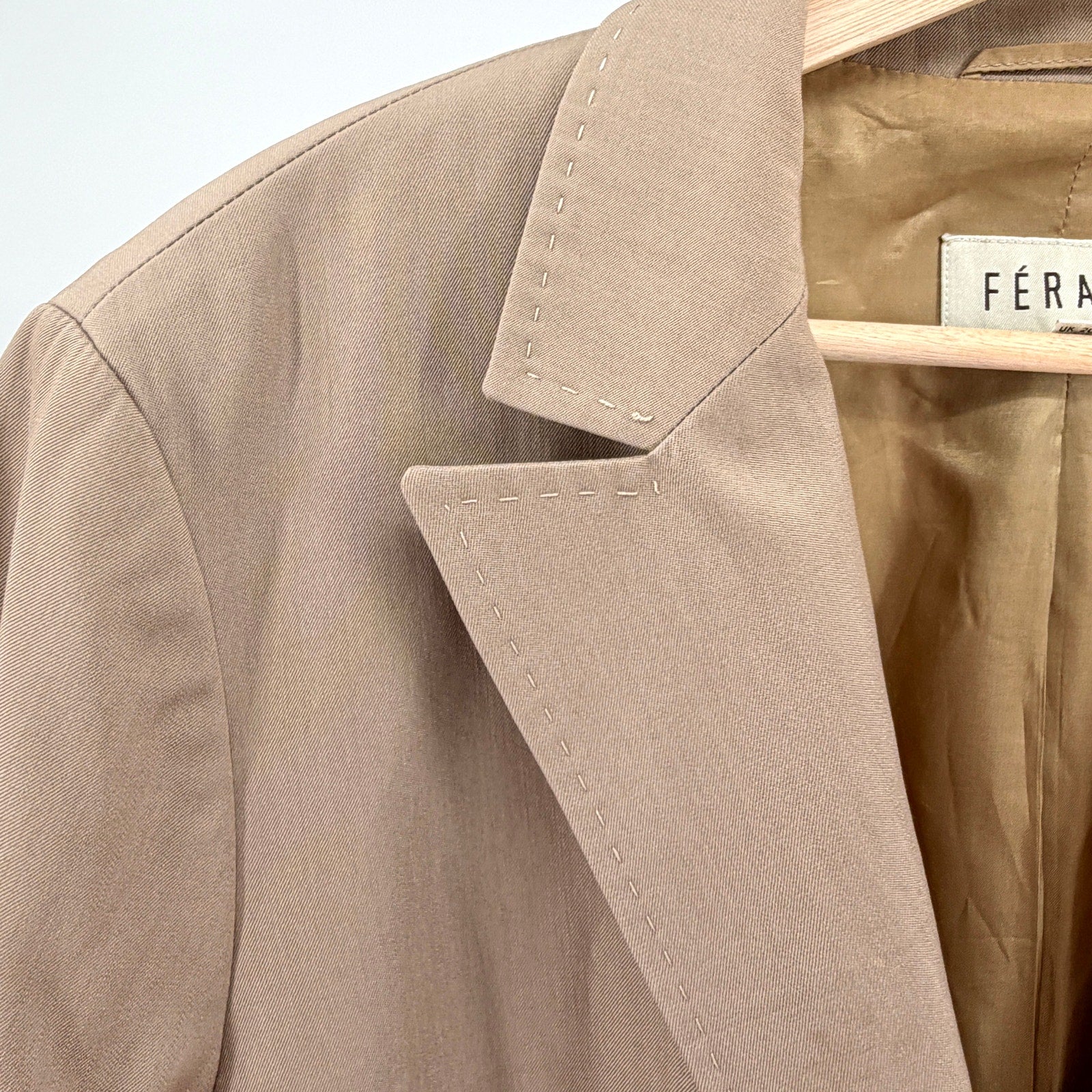 Vintage 90s Féraud Beige Tailored 100% Wool Blazer