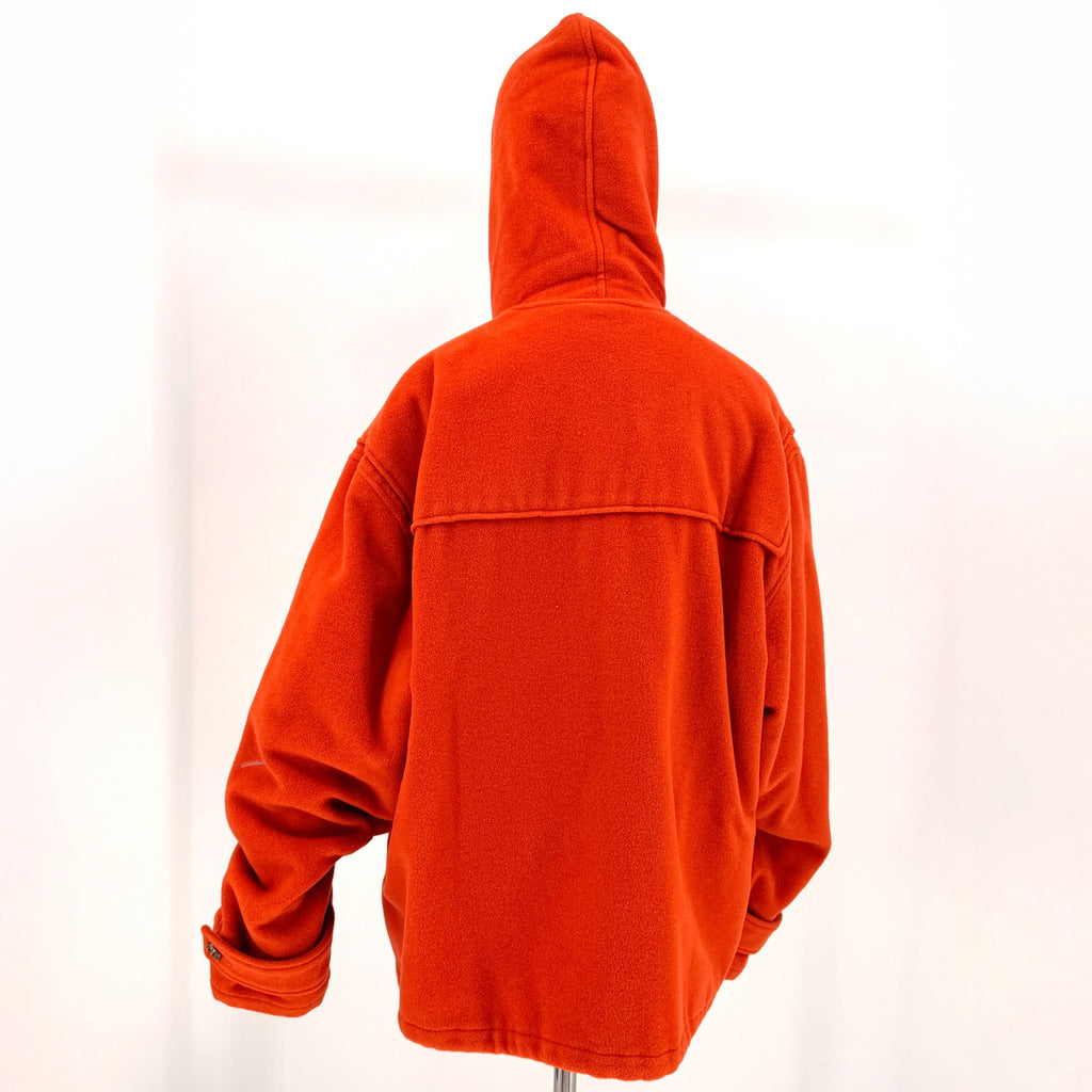 Vintage 80s/90s Caroche Harvest Orange Wool Blend Hooded Toggle Duffle Coat