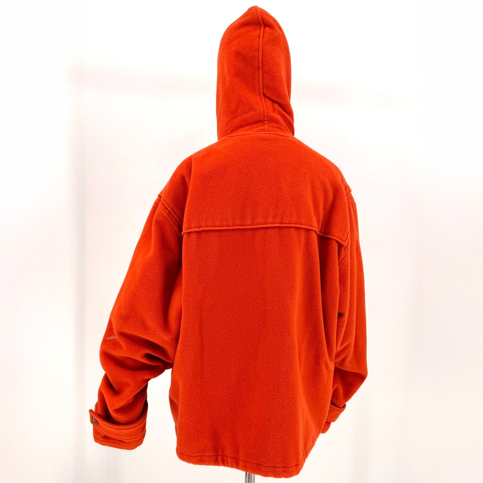 Vintage 80s/90s Caroche Harvest Orange Wool Blend Hooded Toggle Duffle Coat