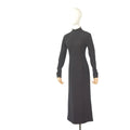 Vintage 90s Stretch Sue Brett Black Mock Neck Long Sleeve Body Con Maxi Dress