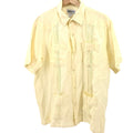 Vintage 90s Renato Collezione Pale Yellow Pintuck Guayabera Cuban Shirt