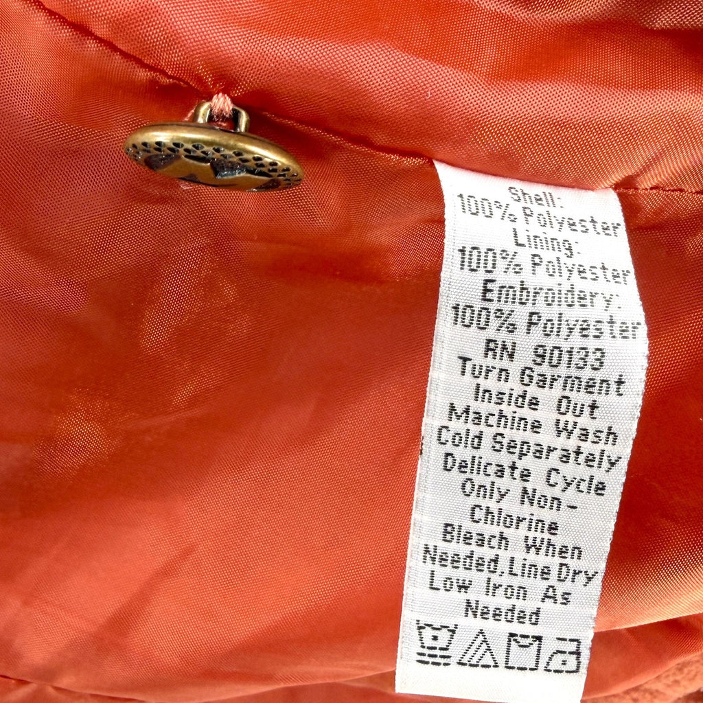 Vintage 90s Bob Mackie Orange Fleece Embroidered Jacket