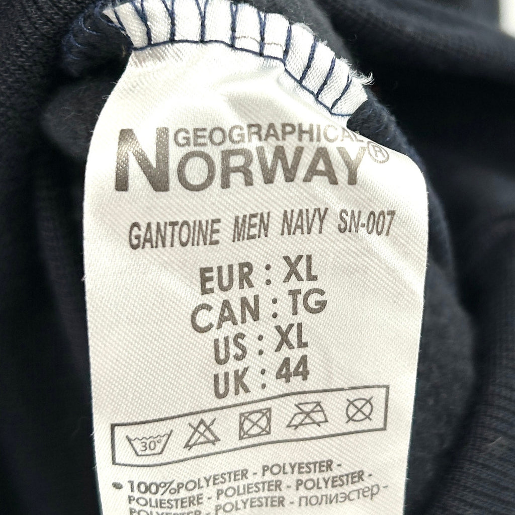Geographical Norway Navy Blue Logo Graphic Crewneck Sweatshirt