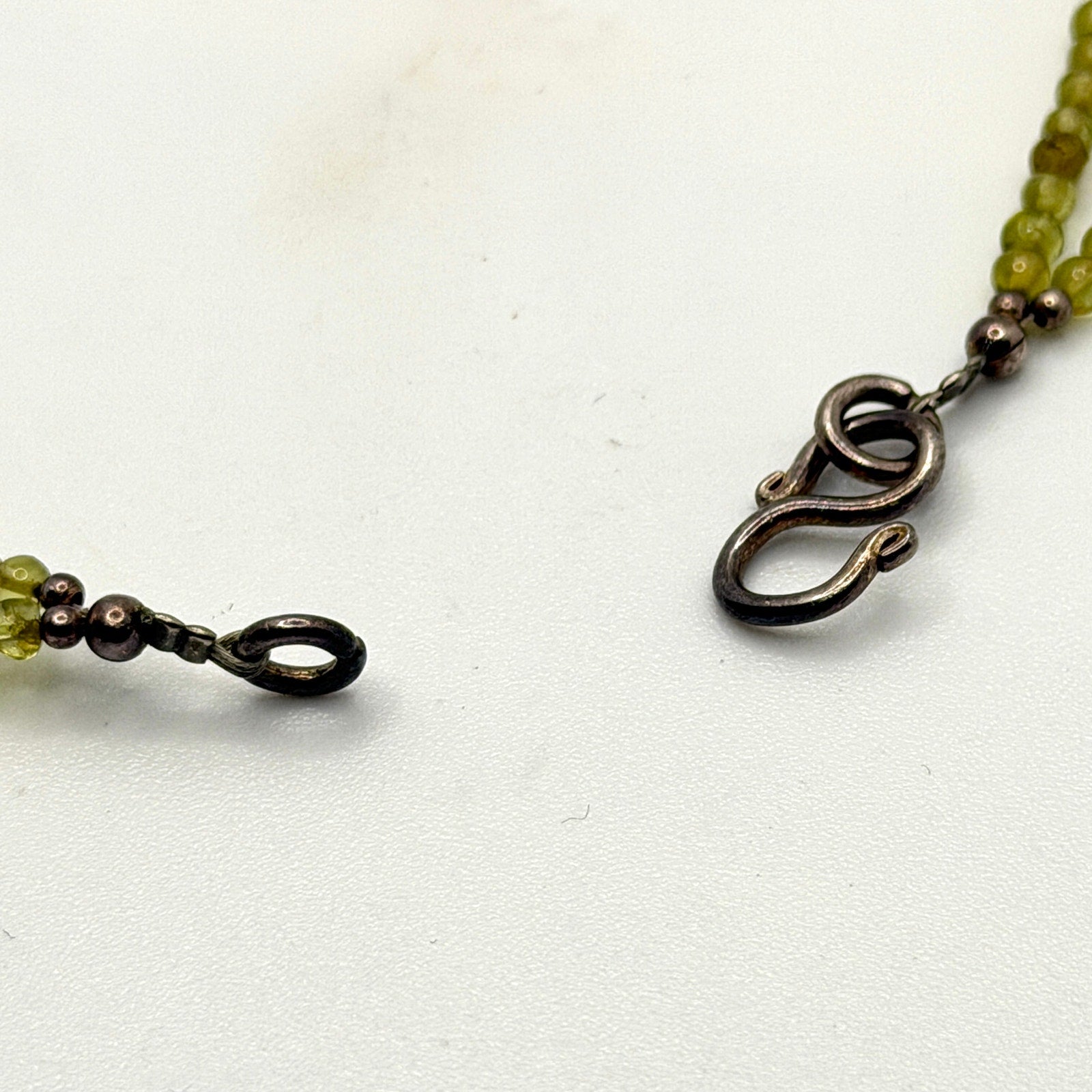 Vintage 90s Peridot Lapis Lazuli Green Blue Beaded Double Strand Necklace