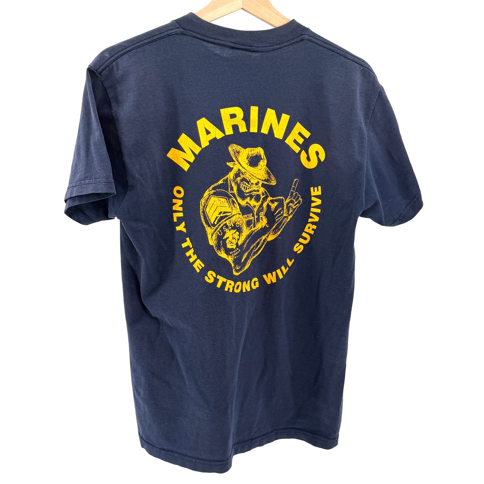 Vintage 90s Fruit of the Loom Navy Marines Hialeah Dog Pound Graphic T-Shirt