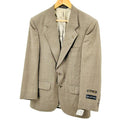 NWT Vintage 90s Halston Wool Blend Taupe Windowpane Two Button Blazer Jacket